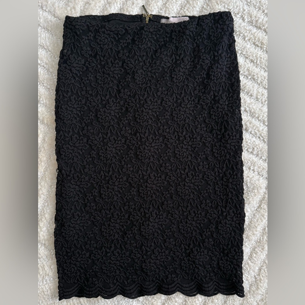 Forever 21 Black Textured Pencil Skirt